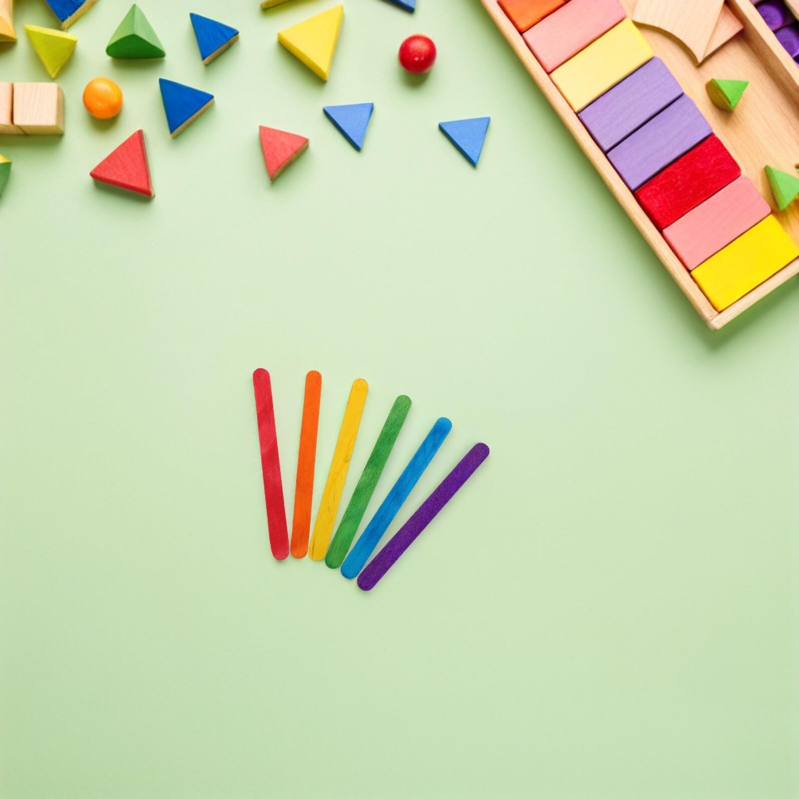 500 Palitos de Helado de Colores Palitos de Madera para Manualidades Niños Aula Creatividad Proyectos de Repostería