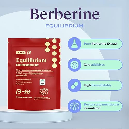 Miniatura 3 de Suplemento de erberina de 1000 mg, 120 cápsulas veganas, 500 mg de extracto de berberina pura por cápsula, sin OMG, sin azúcar y sin gluten
