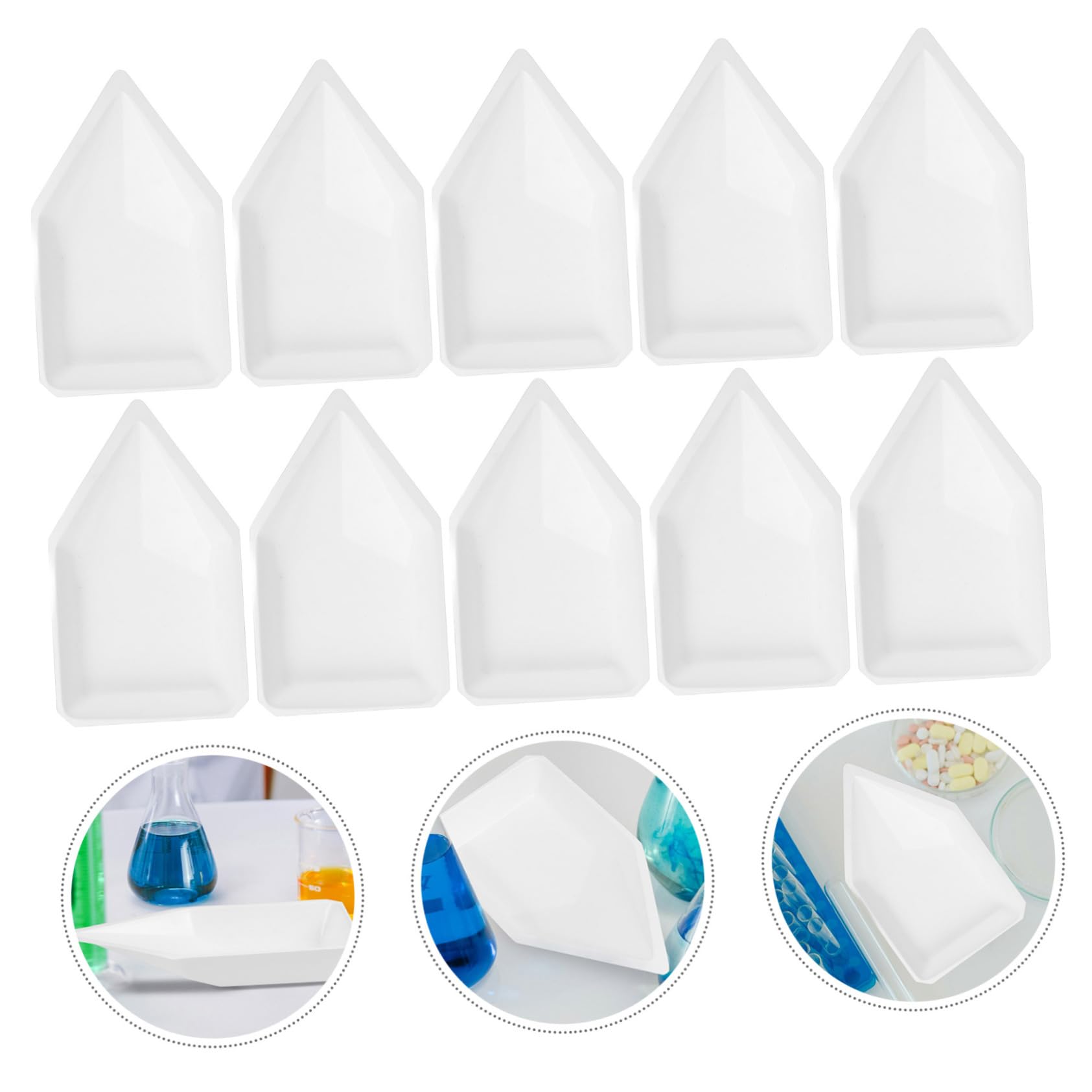 GLEAVI 4 Set Nave Da Pesare Nave Da Pesare Attrezzature Da Laboratorio La Chimica Pesa Le Barche Vassoi Di Pesatura Pesare Le Barche Contenitori Di Polvere Secca Plastica 10 Pezzi * 4