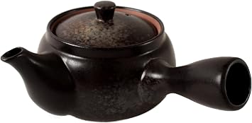 Mino ware Japanese Pottery Teapot Kyusu Kurobizen Matte Black with Infuser made in Japan Japan Import SYK003 Matte Black