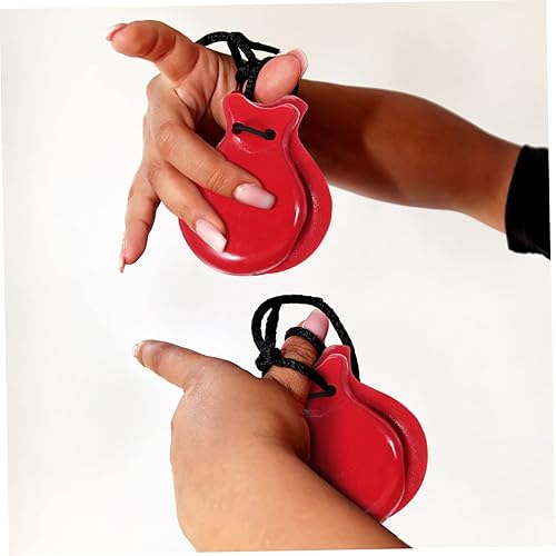 Miniatura 3 de Castañuelas para 2 pares de castañuelas de madera, ruidos, castañuelas de madera, instrumento musical de orff, instrumentos musicales para niños,
