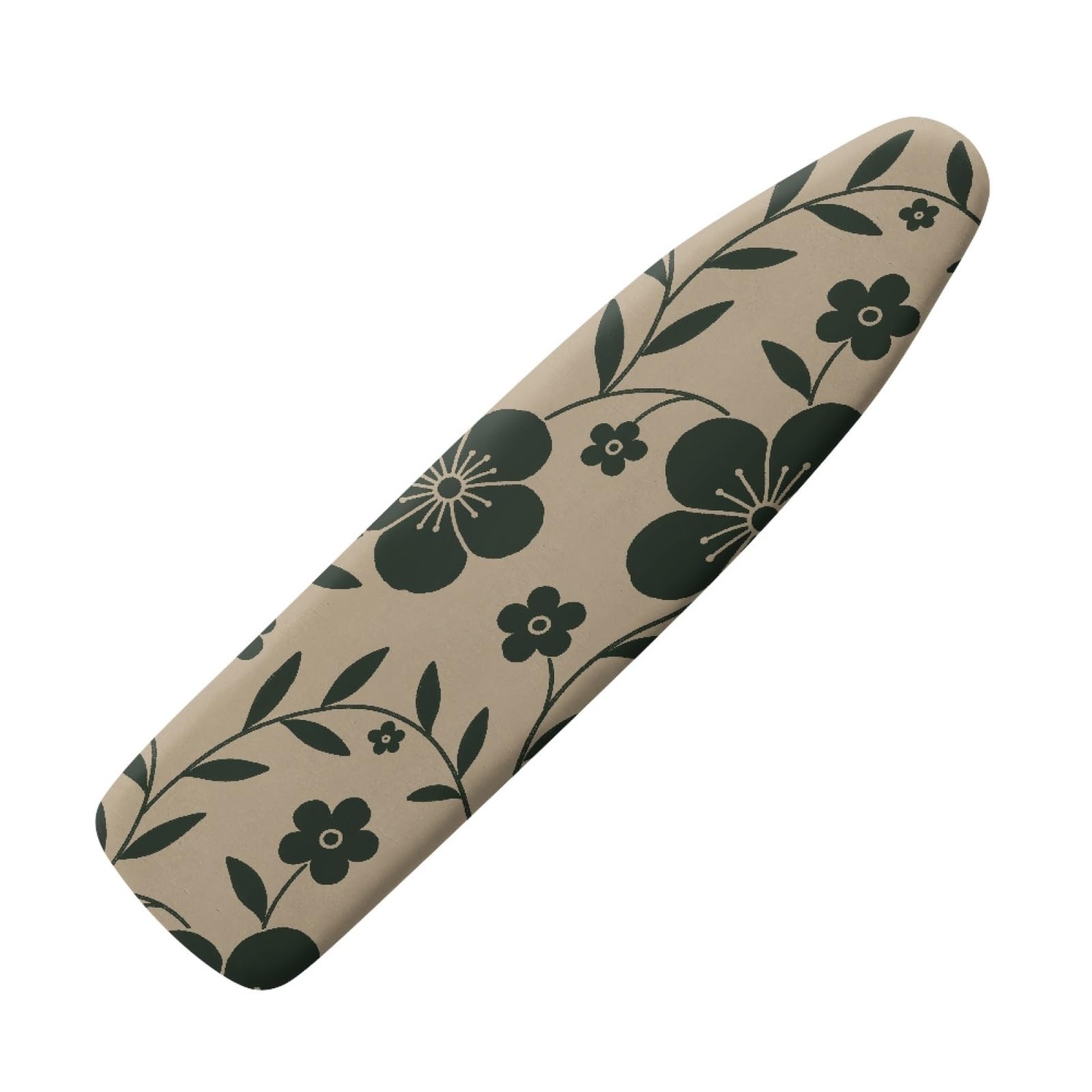Ironing Board Cover 147X48 Black Flower Padded Iron Board Cover With Elasticated, Easy Fit And Resists Scorching, Cord Binding & Stretch System