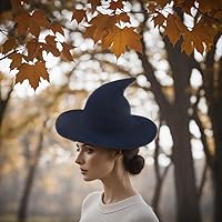 Vista 10 de Bestjybt - Gorro de punto de lana para mujer, para Halloween, para fiestas, disfraces, cosplay, accesorio diario Negro