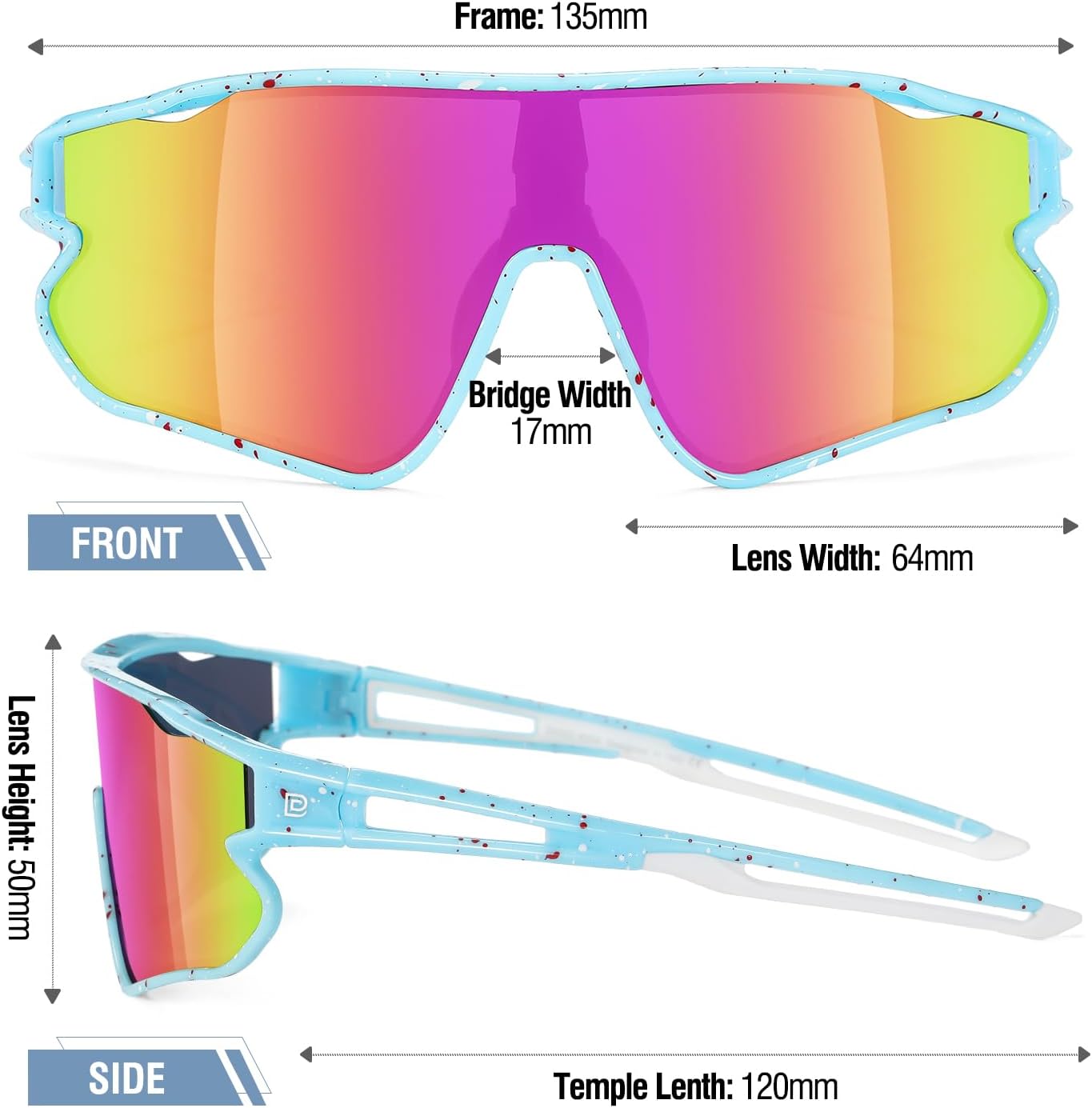 DUCO Kids Polarized Sports Baseball Sunglasses – Ages 8-16, UV Protection image 2