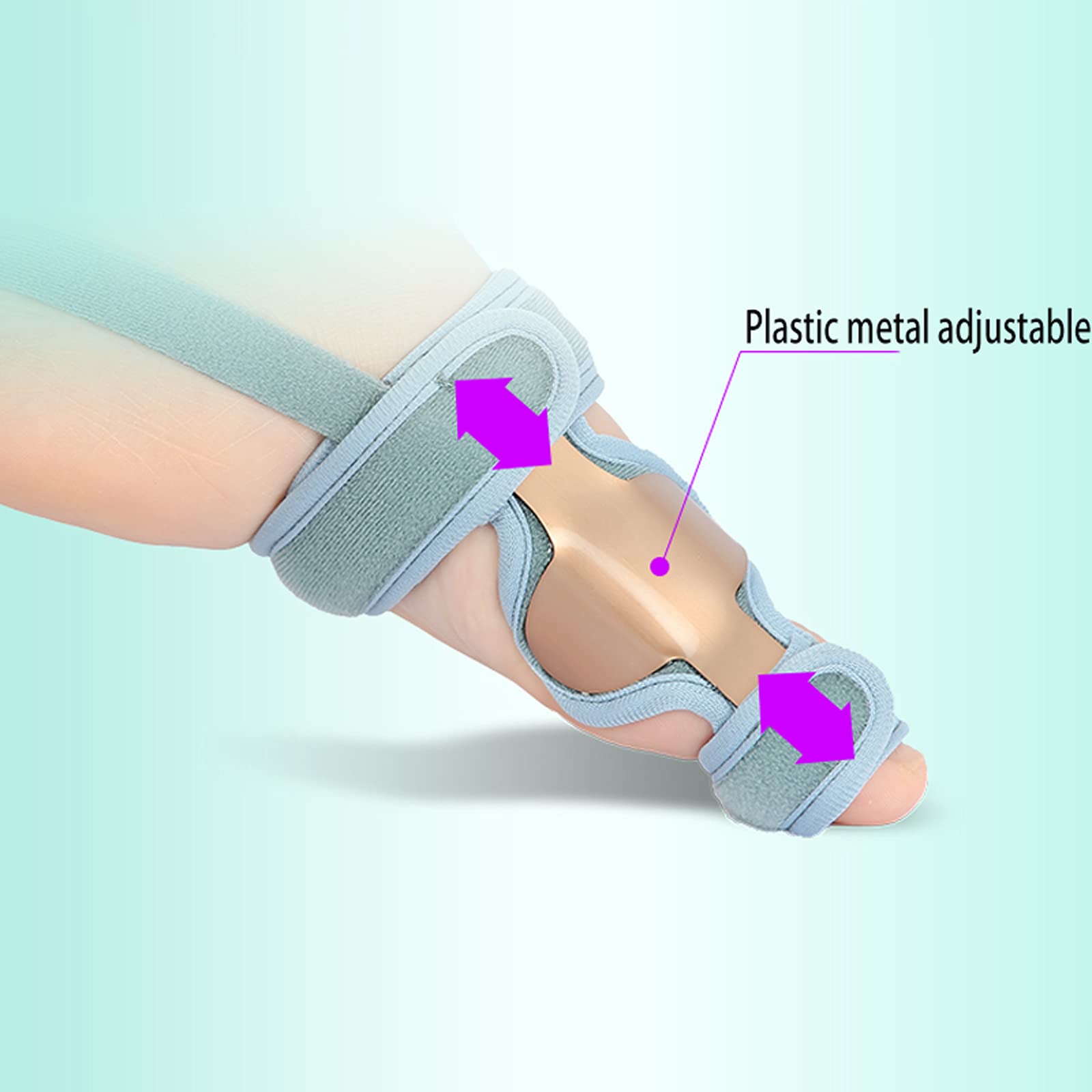Corrector de juanetes Férula ortopédica para juanetes Alivio del Dolor Hallux Valgus no quirúrgico Metal Duradero No se deforma fácilmente Soporte de día y Noche para Adultos
