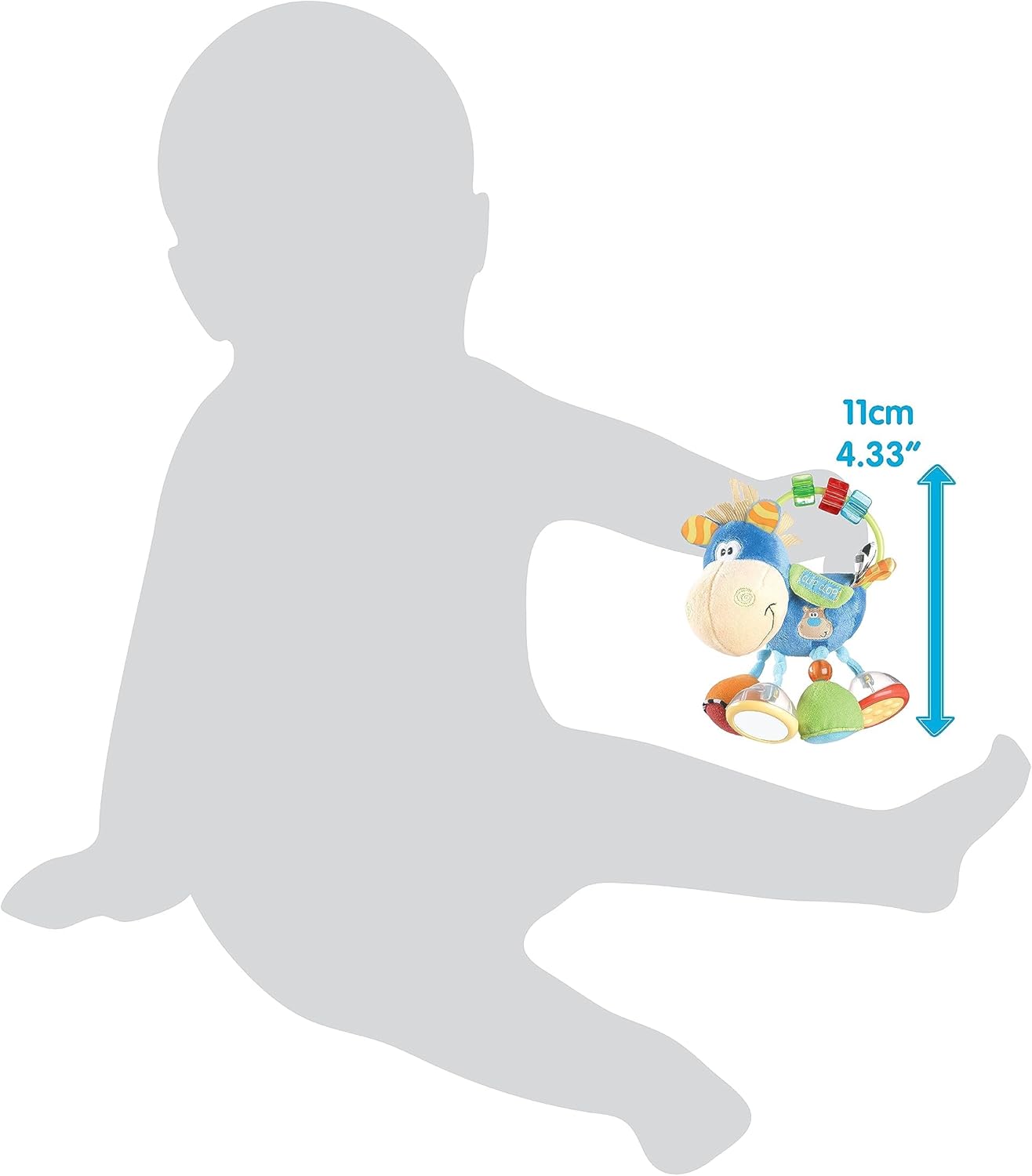 Playgro Soft Baby Toys 3-6-12 Months Developmental, 3+ Months Rattles Teething Toys for Babies, Newborn & Infant Sensory Non-Toxic Plush Baby Rattle Clip Clop Activity Gift (Blue Clip Clop)