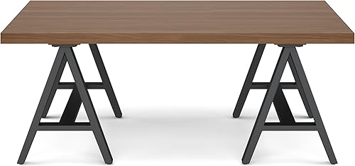 Miniatura 109 de SIMPLIHOME Sawhorse - Mesita de noche de madera maciza de 24 pulgadas de ancho, moderna, industrial, color gris envejecido, para sala de estar y