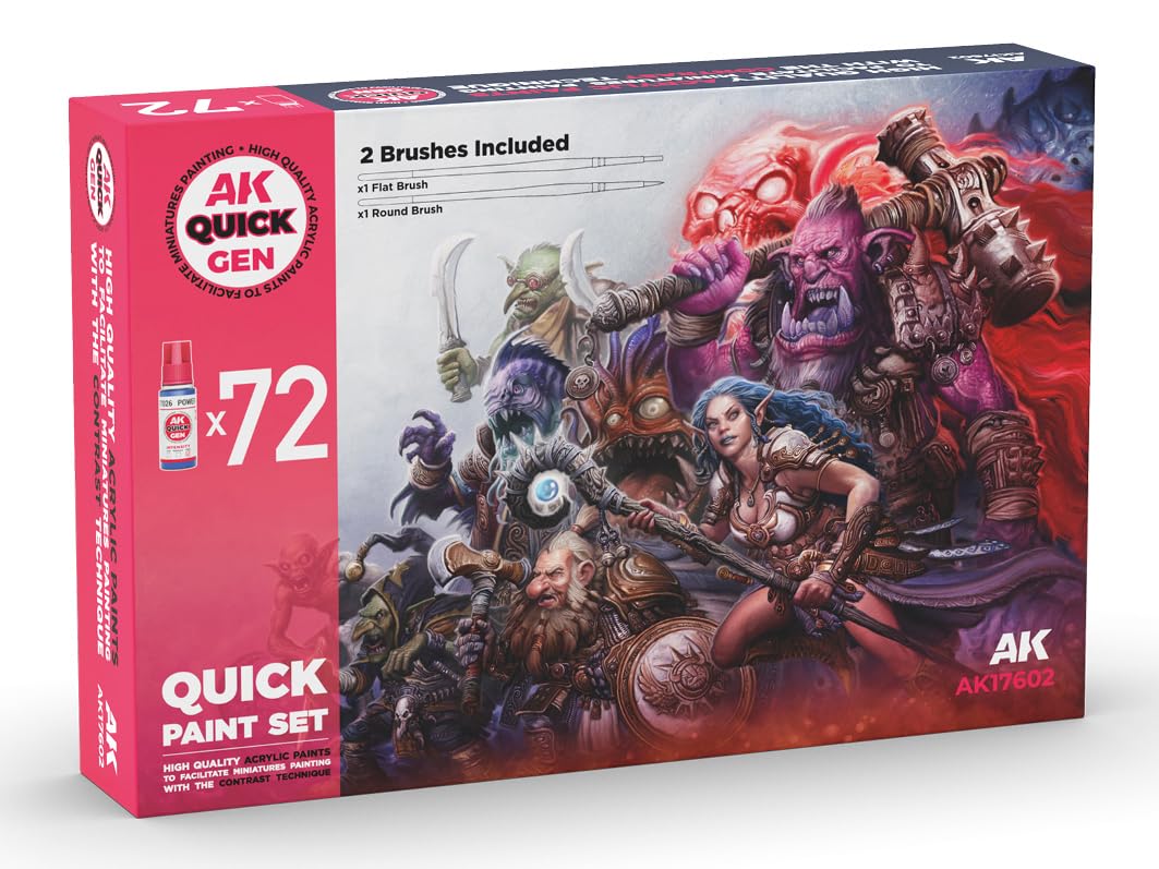Amazon.com: AK QUICK GEN SET AK17602 QUICK PAINT SET 72 COLORS