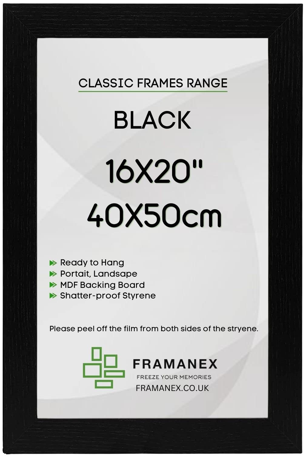 Framanex Black Modern Colour 40X50 Cm Picture Photo Poster Frames | 50X40 Cm Rectangle Picture Frame | Wood Finish Photo Frame