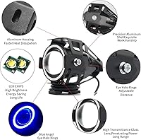 Vista 3 de 2 focos antiniebla para motocicleta, haz estable, luz universal U7 con interruptor, luz auxiliar de motocicleta de 12 V24 V, luces LED