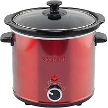 Courant 3.2 Quart Slow Cooker - Red, Removable Ceramic Insert & Glass Lid With Three Temperature Settings