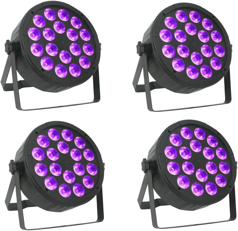 4PCS 180 W Stage Par Lights, RGBW 4-in-1 LED Par Can Light with DMX512 Sound Controlled Uplights, Stage Lights for Parties Wedding Festival Events Church