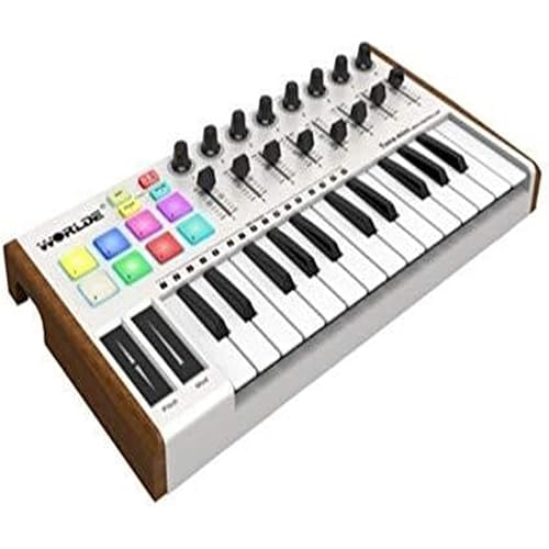 25-Key MIDI Keyboard Controller with Velocity-Sensitive Keys, Portable Music Arranger Pad, Compact Electronic Sound Controller for Music Production, Compatible with Ableton, FL Studio, Logic Pro