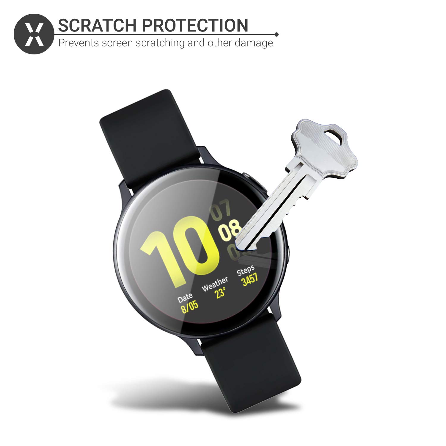 Olixar Screen Protector for Samsung Galaxy Watch Active 2 44mm, Tempered  Glass - Easy Application - 9H Hardness Anti Scratch, Bubble Free, for Samsung  Watch Active 2-44mm - Clear: Screen Protectors: Amazon.com.au