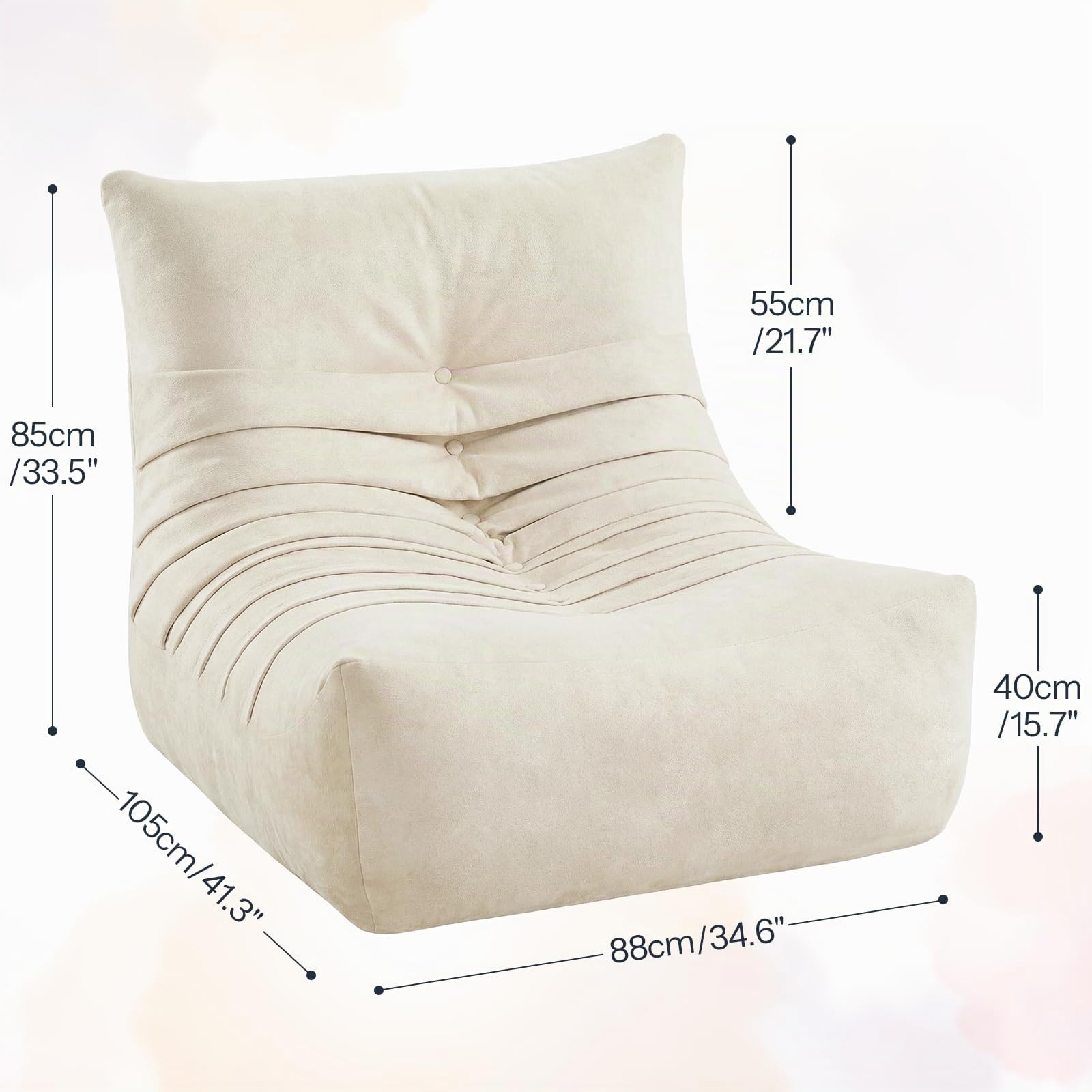 HOOBRO Pouf Poire Chenille, Beige EBE04SO01