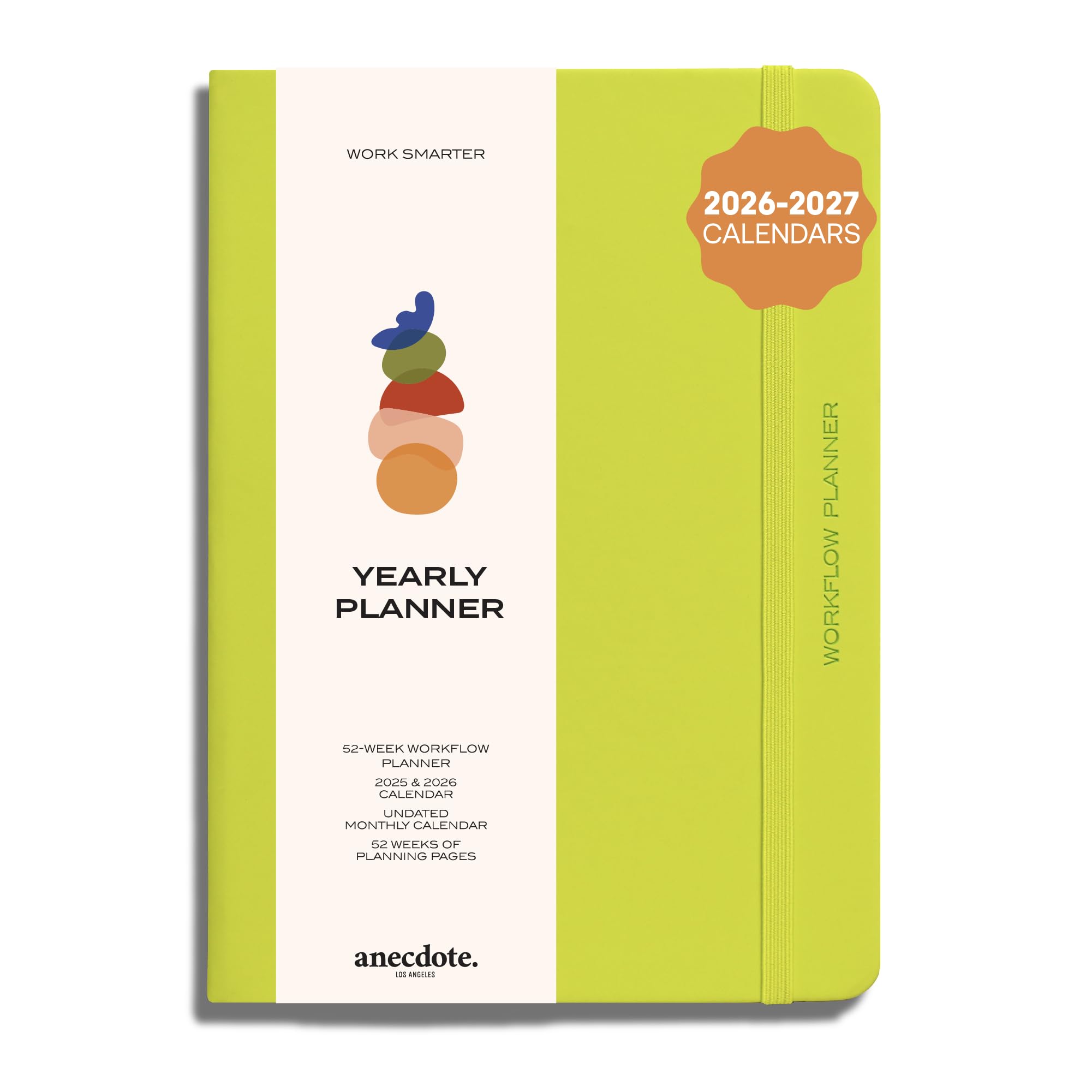 Anecdote Planner w/ 2026-2027 Calendar Yearly Planner Vegan Leather Cover