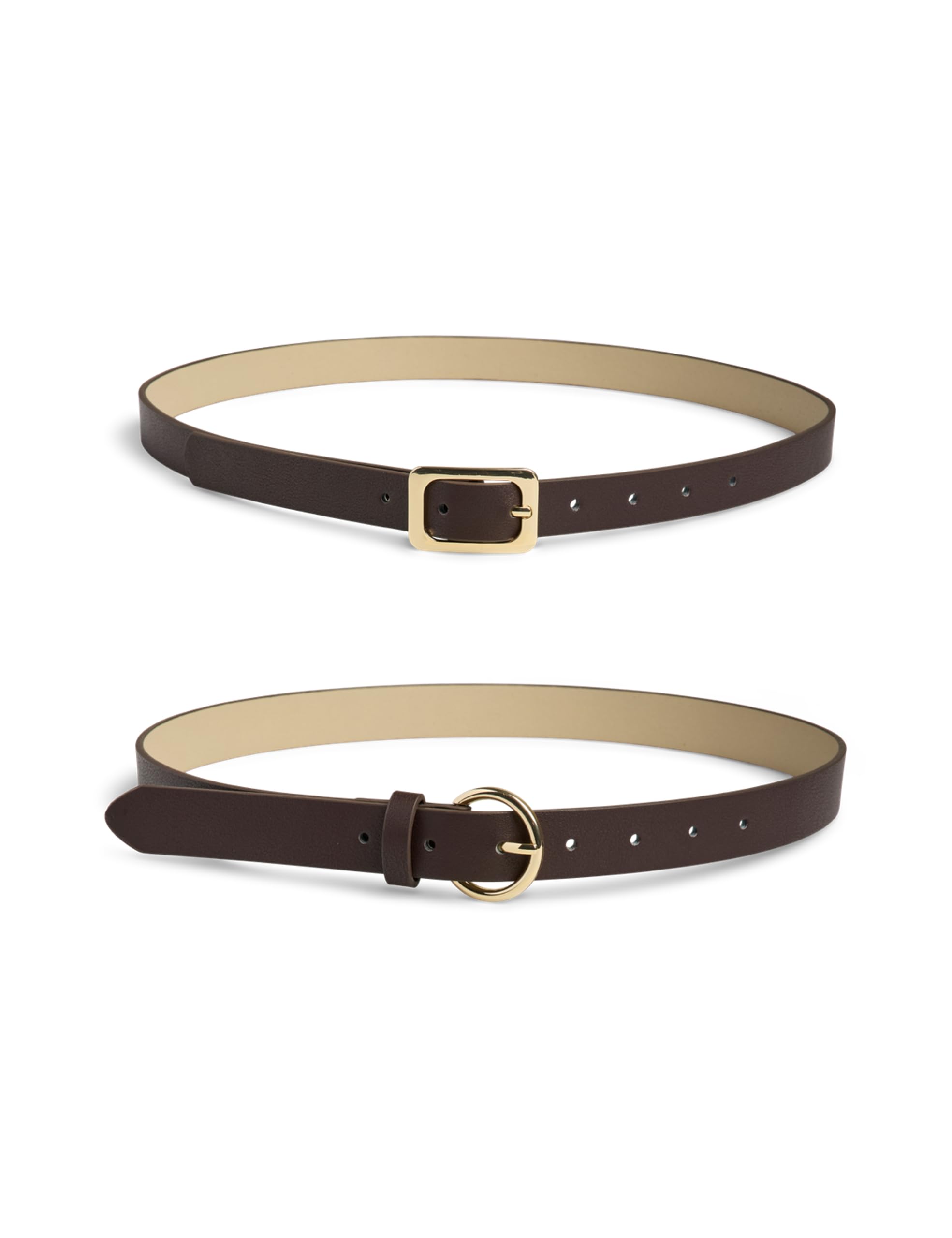 PIECES Pcjilane 2-Pack Jeans Belt, Hot Fudge, numeric_85