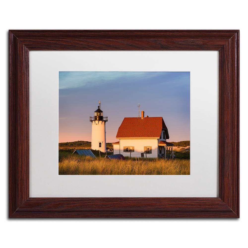 "Race Point Sunset" by Michael Blanchette Photography Artwork in White Matte with Wood Frame, 11" x 14"
