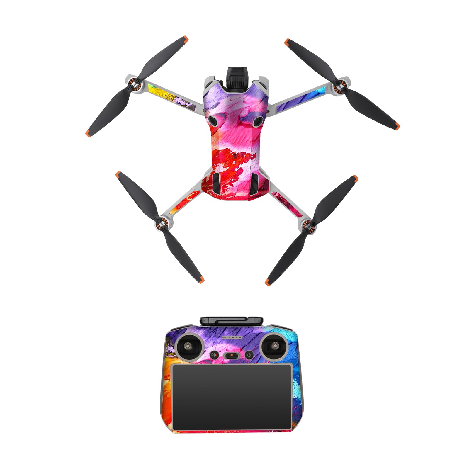 Skin Stickers Compatible with DJI Mini 4 Pro, Waterproof Sticker Decal Skin DIY Accessory for DJI Mini 4 Pro Drone and RC 2 Controller (A)