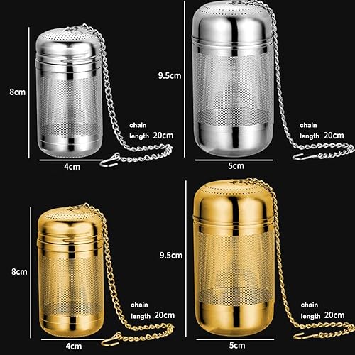 Miniatura 2 de 1 colador de té, infusor de té de acero inoxidable, hojas de té, condimentos de especias, tetera, filtro de café de malla fina (S, plateado)