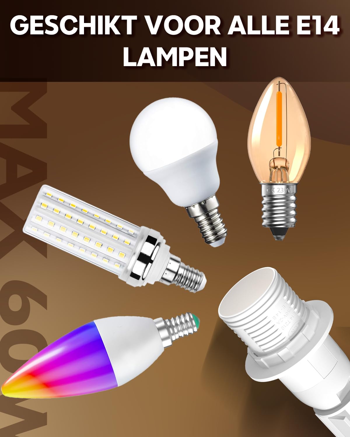 Lampfitting E14 met schakelaar - 3.5 meter snoer met stekker - Hanglamp
