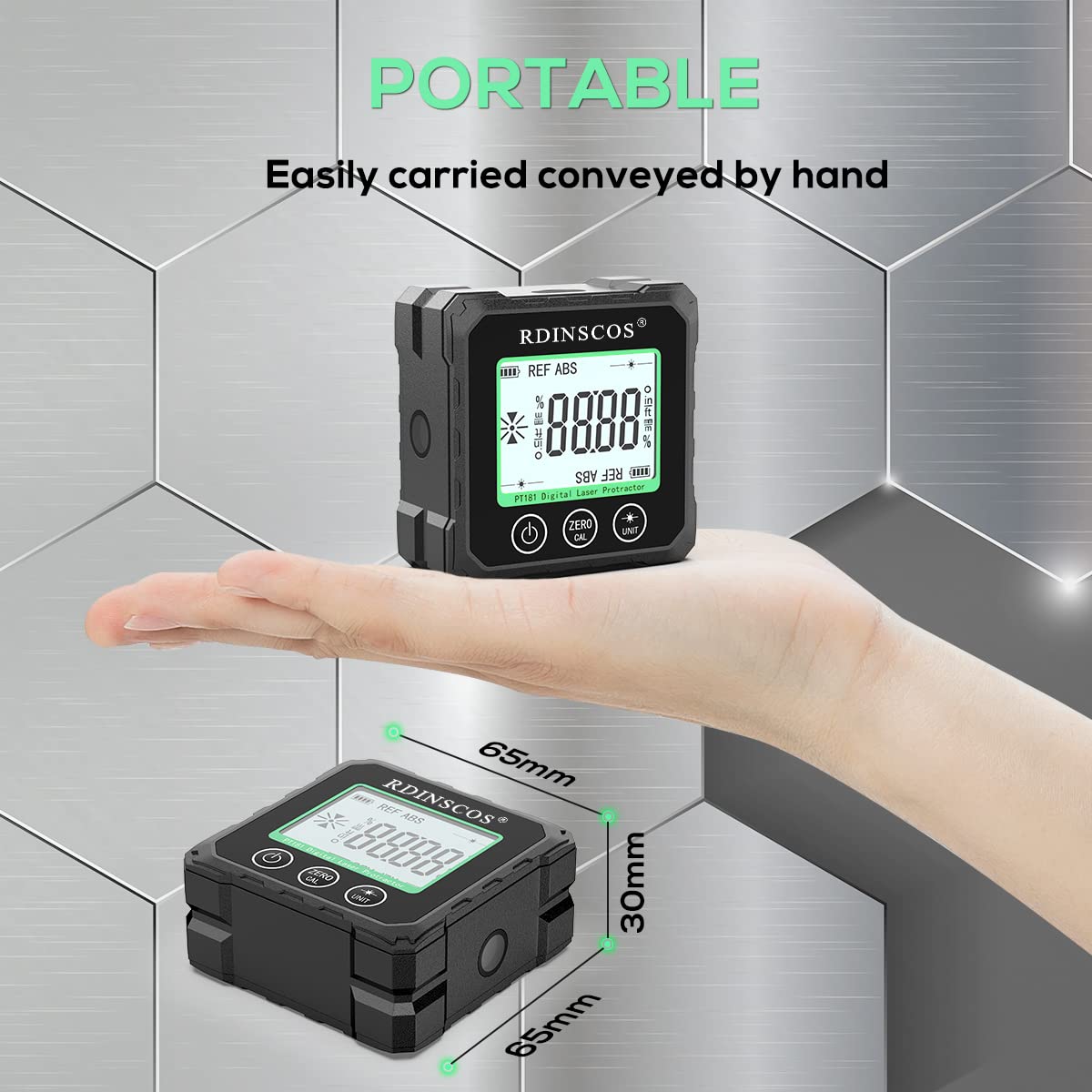 Rechargeable Angle Meter Magnetic Angle Gauge 4-Side Strong Magnetic Level Box with LCD Backlight Protractor Inclinometer for Woodworking,Tablesaw,Construction,and Machinery