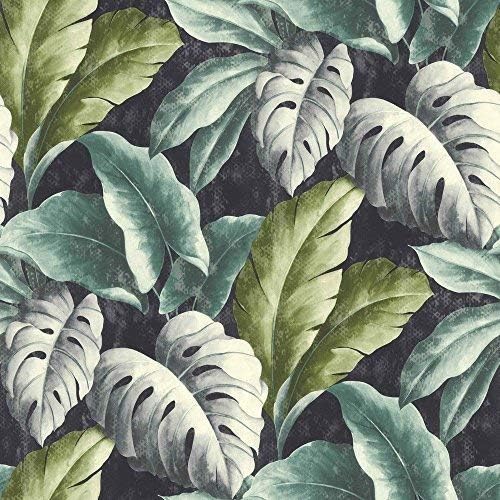 Grandeco Botanical Tropical Leaves Pattern Wallpaper Tree Leaf Textured