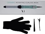 Amira Beauty Automatic Rotating Curling Iron, 1" Tourmaline Ceramic Curler Wand, Digital Display with Adjustable Temps 250-450℉, Dual Voltage and Auto 60 Minute Shut Off