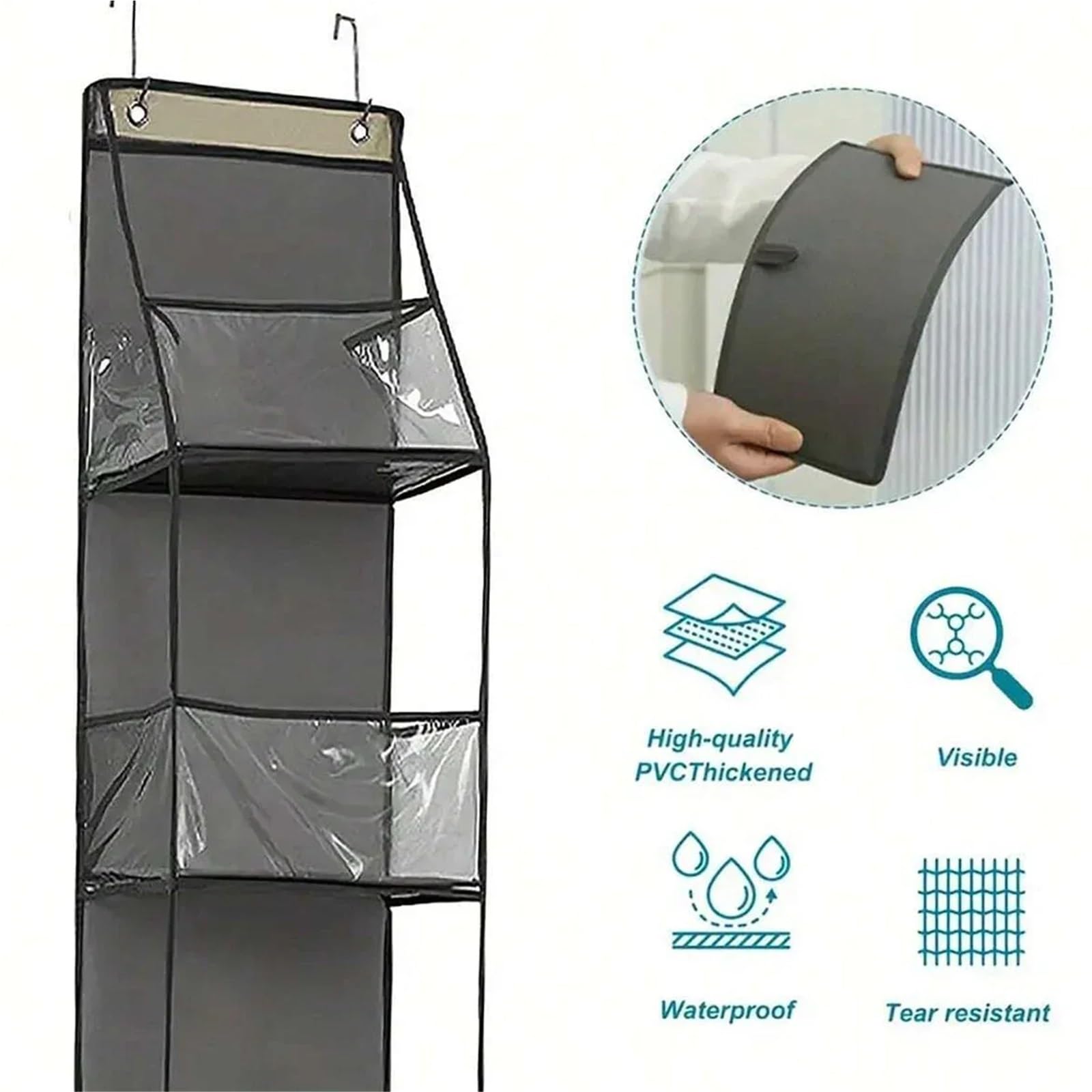 portaoggetti da Appendere Borsa portaoggetti Multifunzionale a 4/6 Strati da Appendere Dietro la Porta for riporre Biancheria Intima, Reggiseni, Pantaloni e Vestiti(White 4th And 6th)