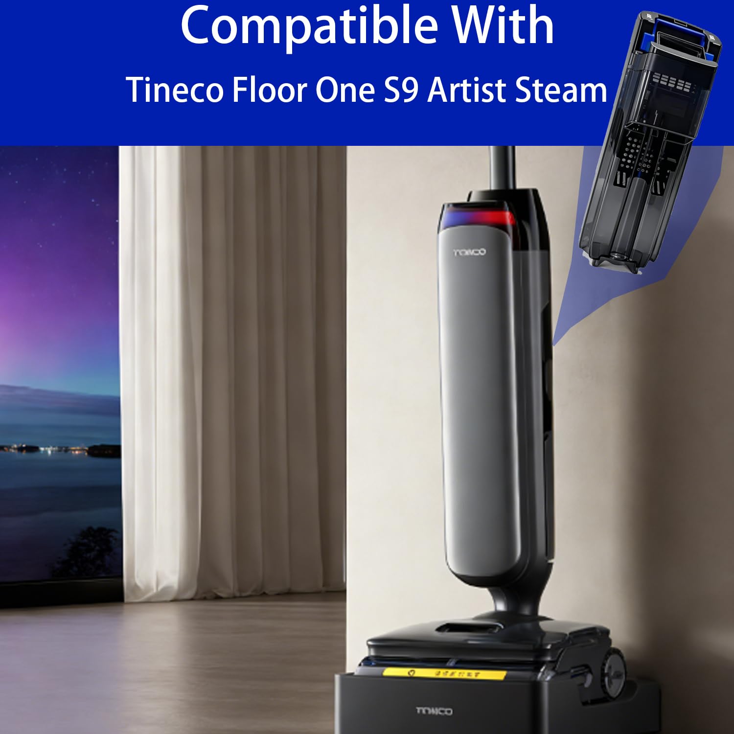 Parti di ricambio per serbatoio dell'acqua compatibili con Tineco Floor One S9 Artist Steam (non per S9 Artist Pro) Aspirapolvere senza fili Wet Dry (S9 Artist Steam Serbatoio dell'acqua sporca)