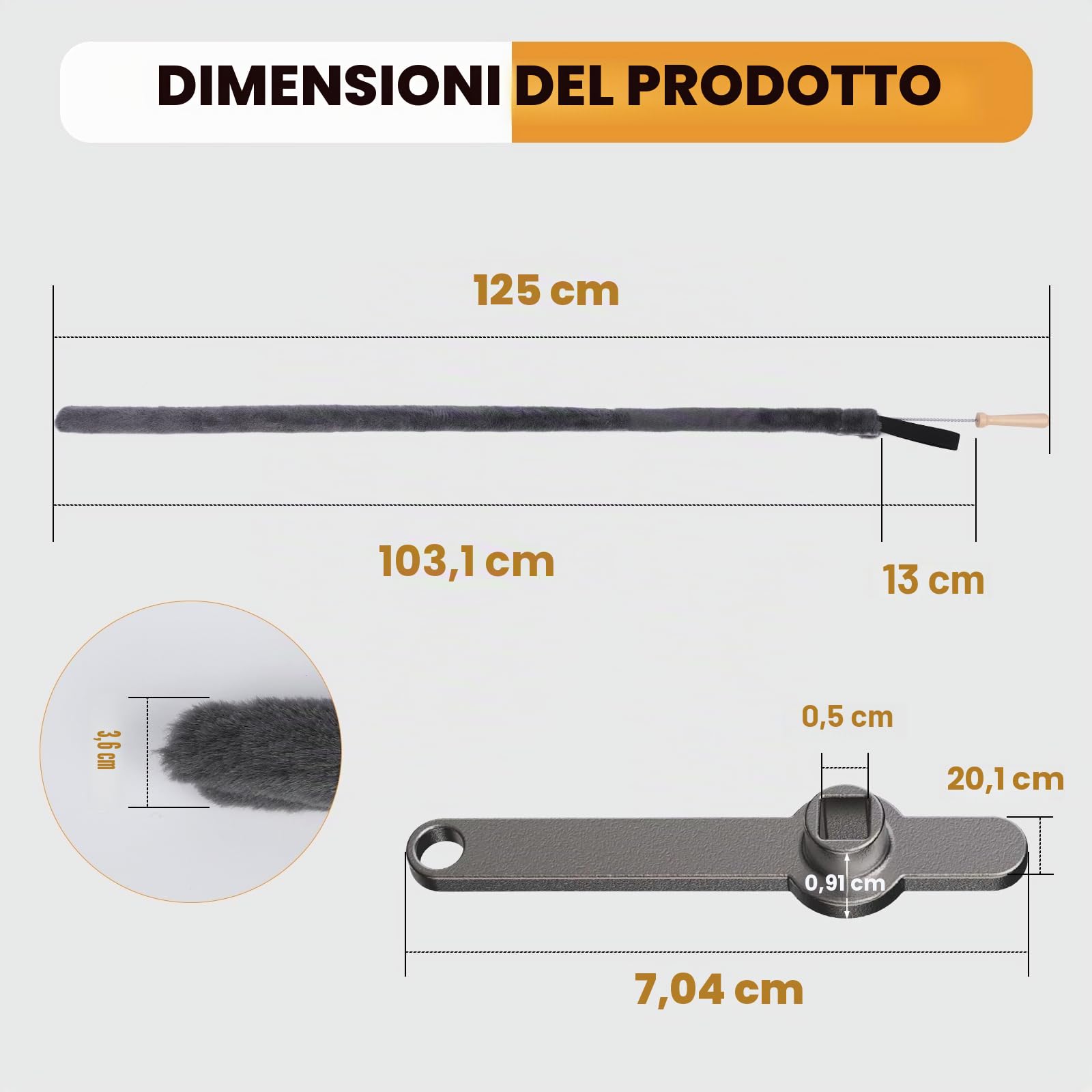 Spazzola per la pulizia del radiatore, con chiave di sfiato, spazzola per riscaldamento lunga 120 cm, in microfibra, la preparazione ideale per la stagione di riscaldamento