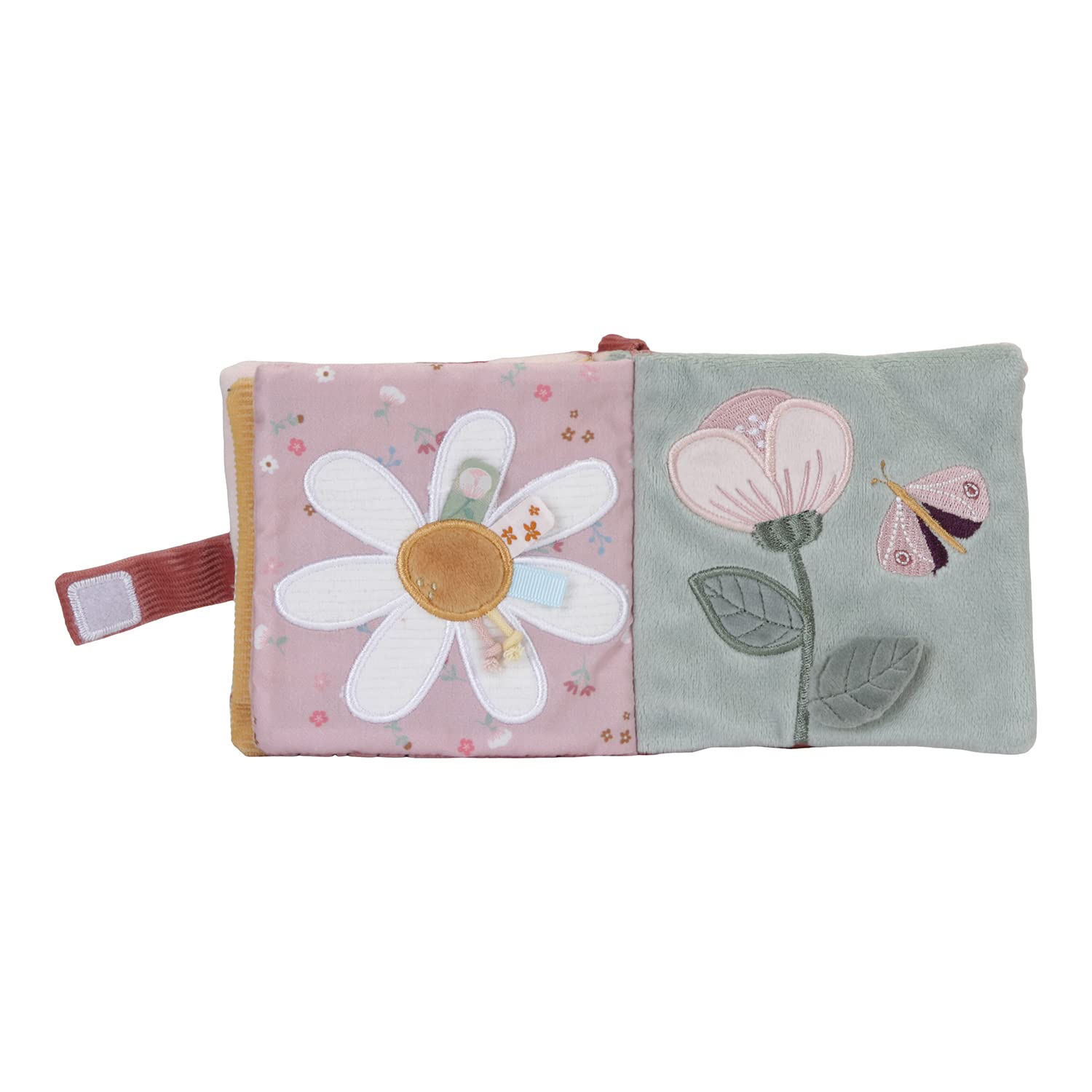 Little Dutch 8719 - Libro de tela para cochecitos, diseño de flores y mariposas (11,5 x 11,5 x 4 cm)