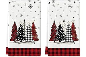 Artoid Mode: Red and Black Christmas Kitchen Towels for Festive Holiday Decor