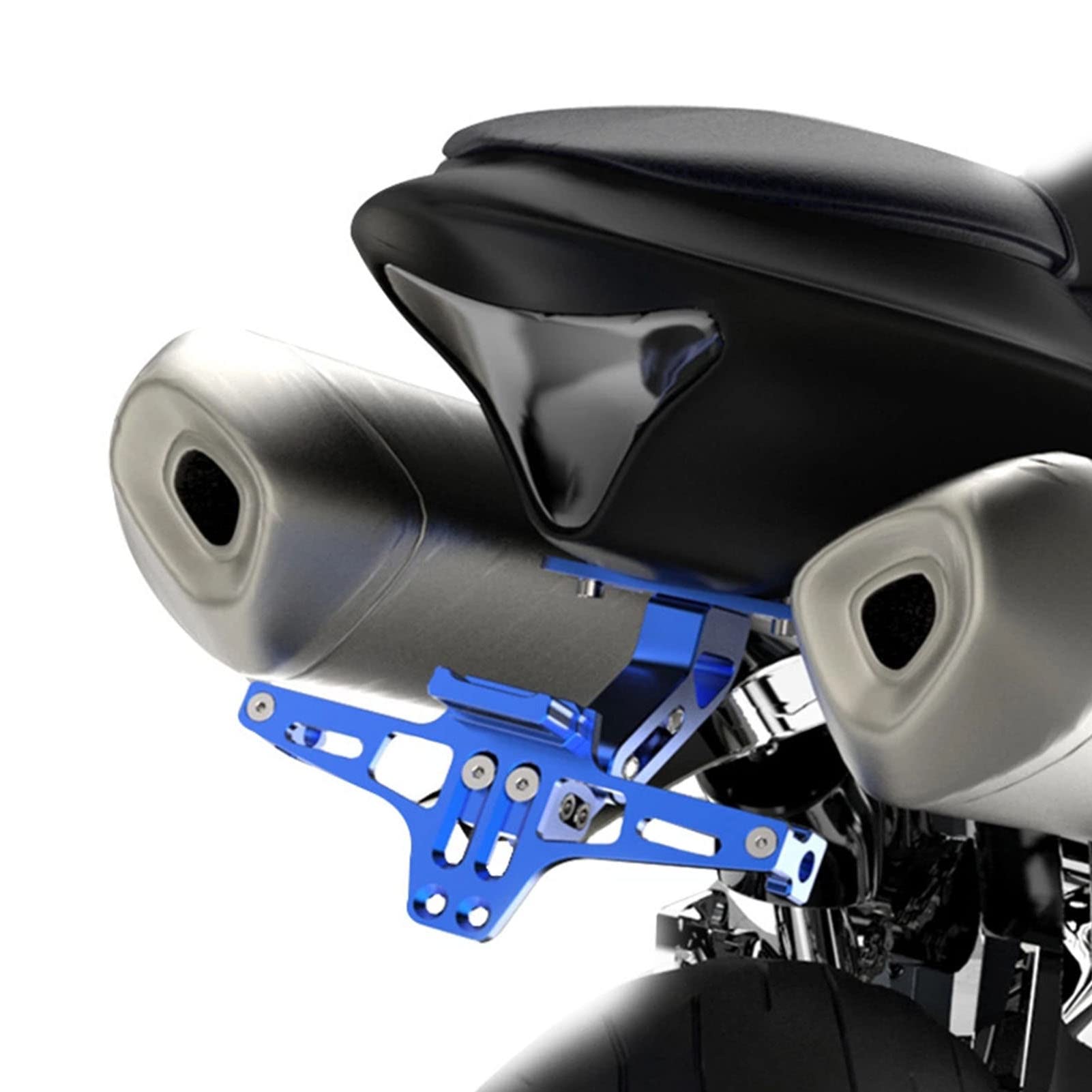 Shkalacar Supporto Targa Moto con Luci a LED Portatarga in Lega di Alluminio Universale Nero