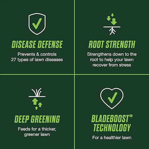 Miniatura 8 de Scotts Turf Builder Healthy Plus - Alimento para césped, fungicida y fertilizante 2 en 1, ayuda a que el césped resista el estrés del verano, 4,000