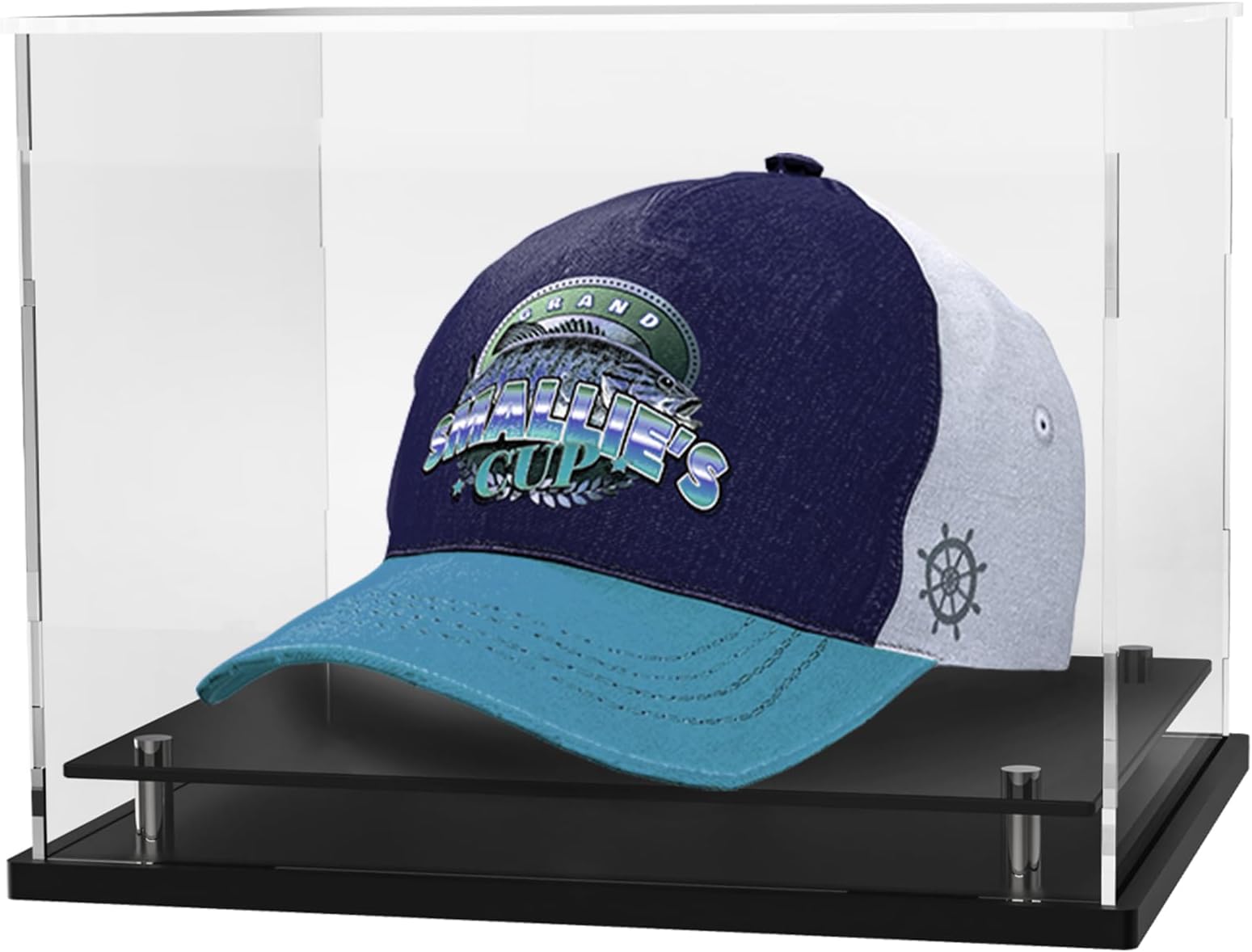 WANLIAN Clear hat Display case for Baseball,Acrylic Cap Holder Stand for Baseball, Football or Snapback Caps,Mini Helmet.Baseball Cap Display case with Metal feet Base