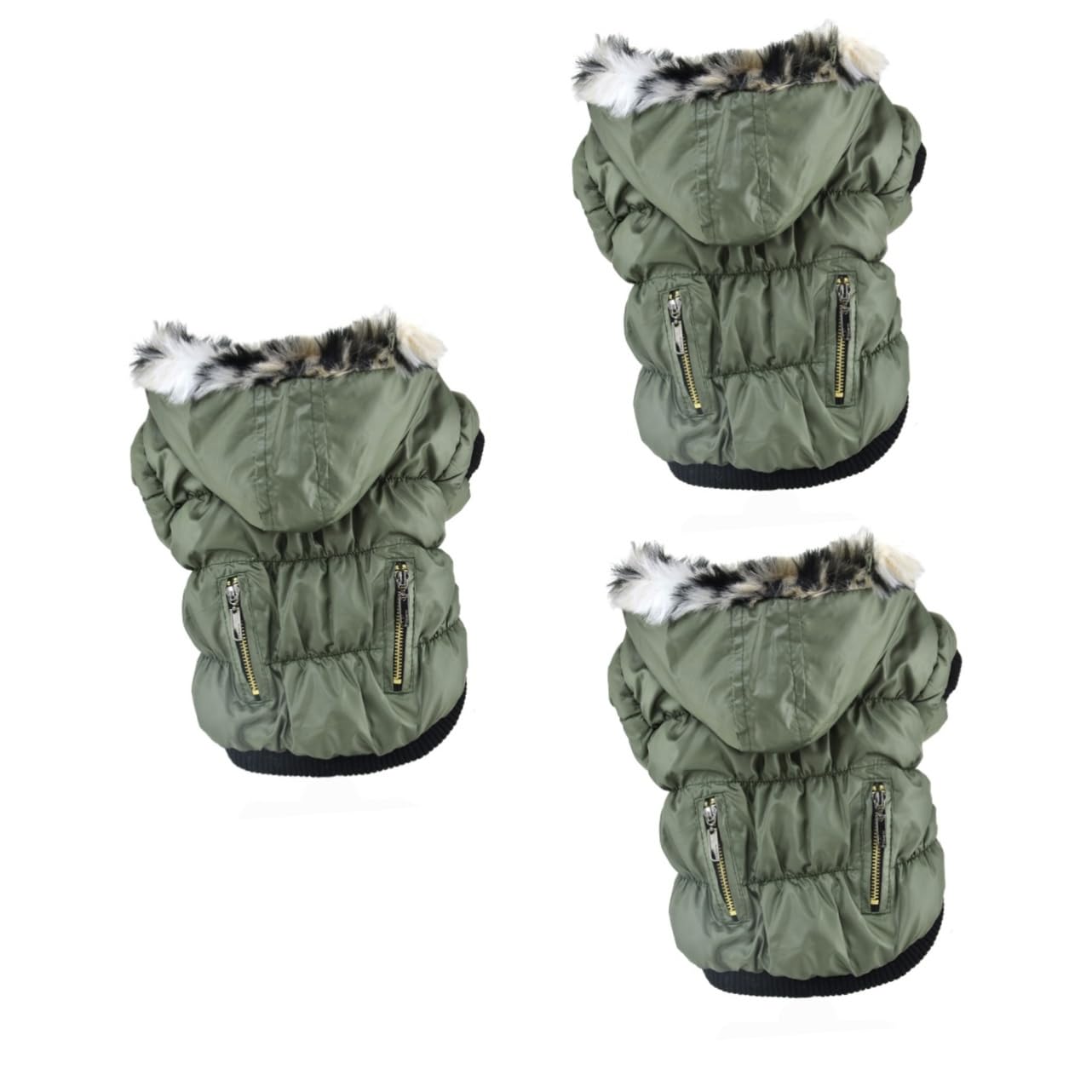 Sosoport 3pièces Manteau pour Chien Hiver Doublé Chaude Et pour Chiens XS Vêtement De Vert pour Animaux De Compagnie