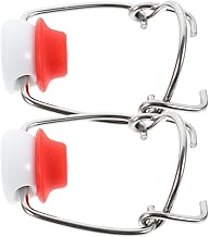 Luxshiny Beer Bottle Caps Flip Top Bottle Replacement Caps 2pcs Airtight Swing Top Lids Bottle Cap Stopper with Rubber Gasket Red Flip Stopper