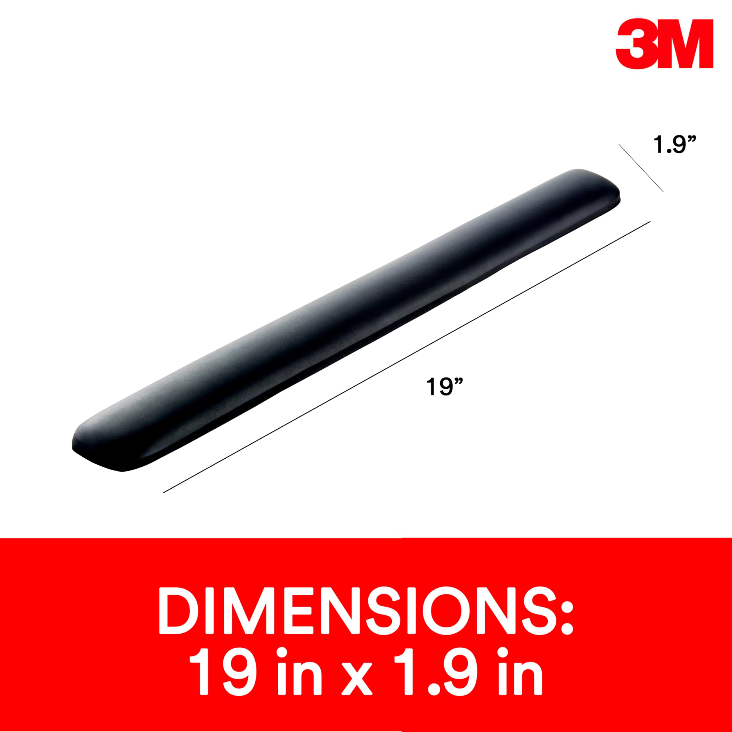 3M WR85B Gel Noir podkładka pod nadgarstek - Odpoczynek pod nadgarstek (Żelowy, Czarny, 482,6 x 48,26 x 15,24 mm)