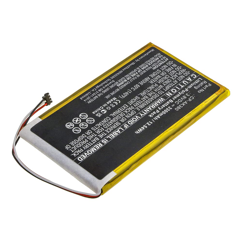 Synergy Digital Player Battery, Compatible with Astell&Kern AK380 Player, (Li-Pol, 3.8V, 3300mAh) Ultra High Capacity, Replacement for Astell&Kern CP-AK380 Battery