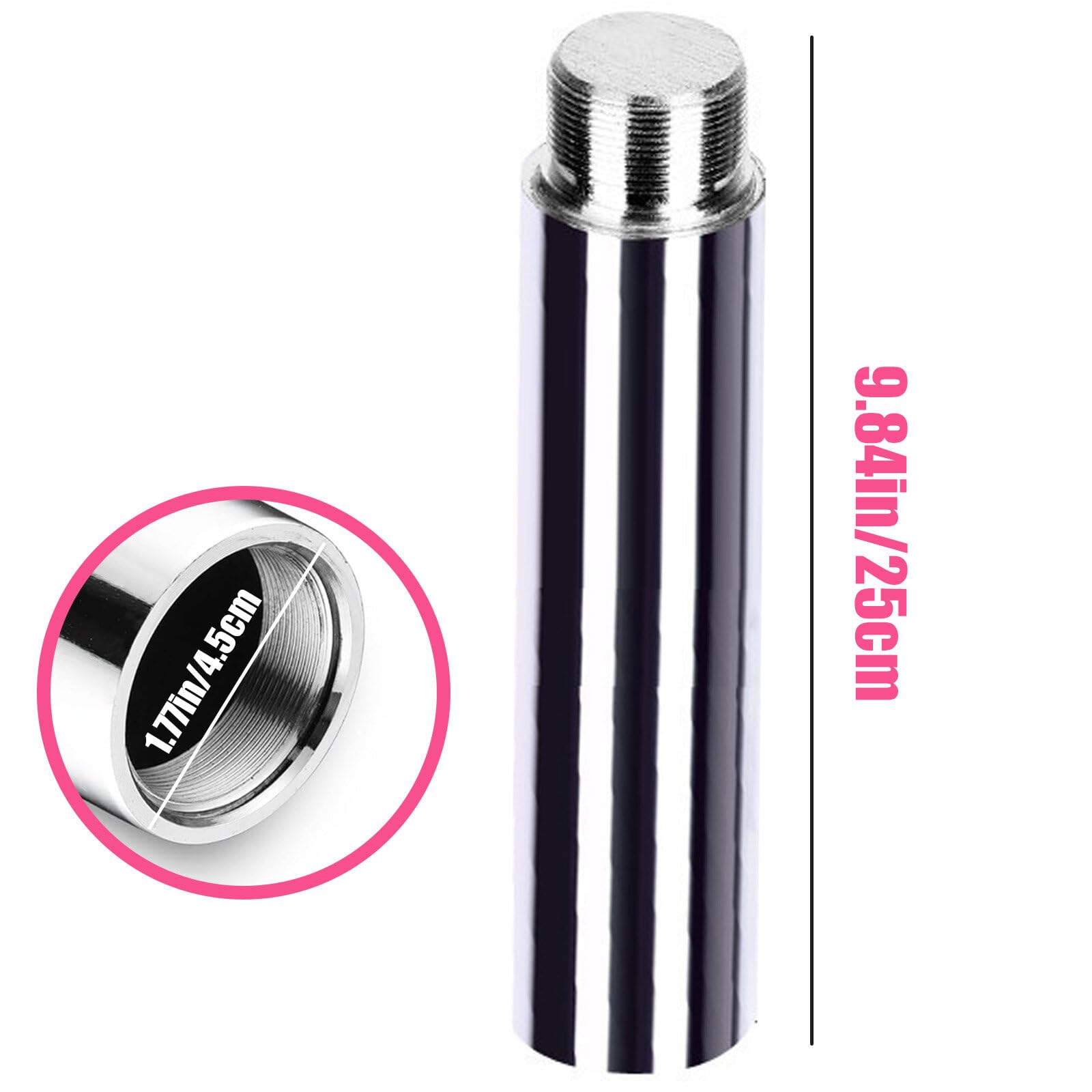Estensione del Palo da Ballo per Palo da Ballo da 45 Mm da 9,8 '' Pole Lungo per Danzaling Smooth Connection Estensione in Acciaio in Acciaio per Il Palo Danzante Fitness Fila