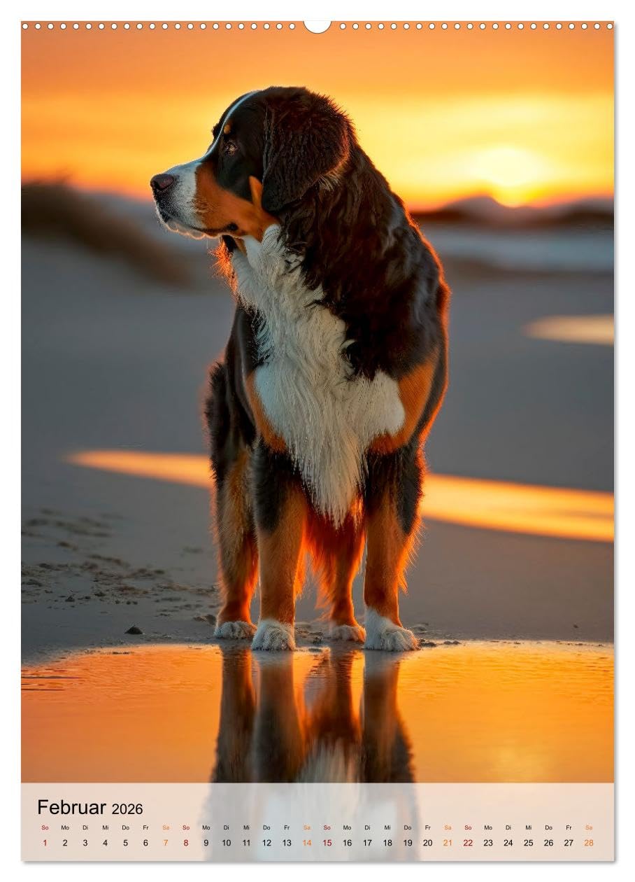 Berner Sennenhund - gutmütig und treu (hochwertiger Premium Wandkalender 2026 DIN A2 hoch), Kunstdruck in Hochglanz: Berner Sennenhunde - heißgeliebte Familien Wachhunde (CALVENDO Tiere)
