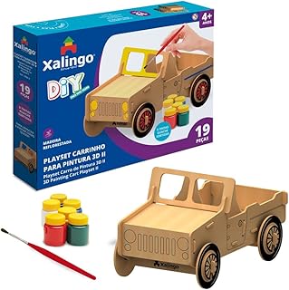 Playset Carrinho 3D para Pintura 19 peças Xalingo