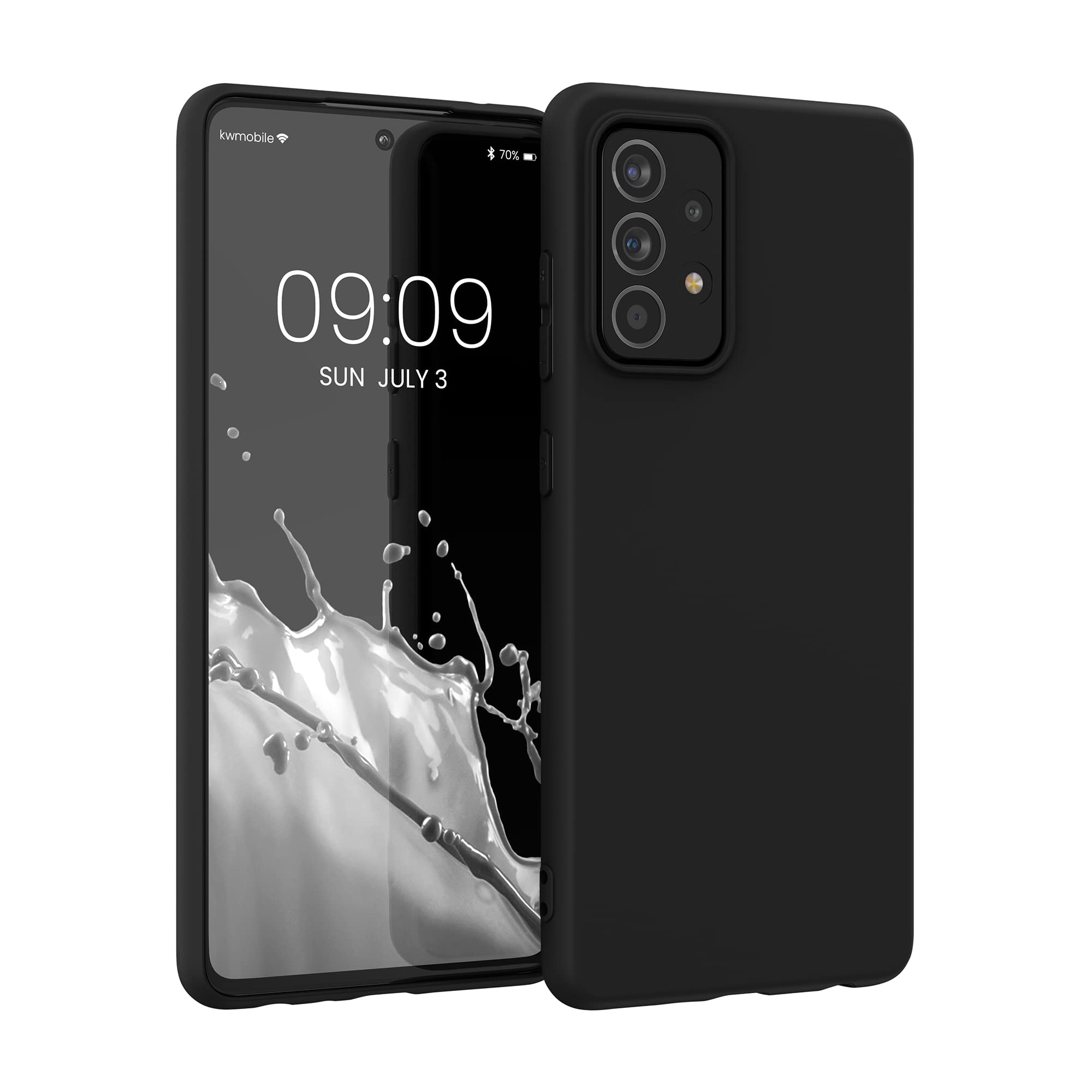 kwmobile スマホケース Samsung Galaxy A52 / A52 5G / A52s 5G対応 ケース - 耐衝撃 滑り止め ソフト TPU シリコン - 黒色マット