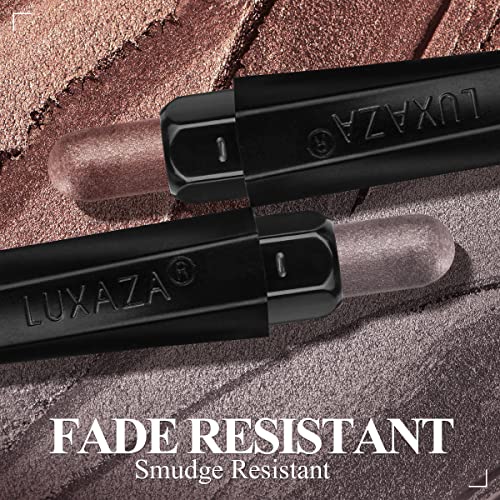 Luxaza 3Pcs Eyeshadow Stick,Matte And Shimmer Neutral Cream Eye Shadow Pencil Crayon Brightener Makeup With Crease-Proof Formula,Waterproof & Long Lasting Eye Shadow And Eyeliner Pen Sets #TOP2