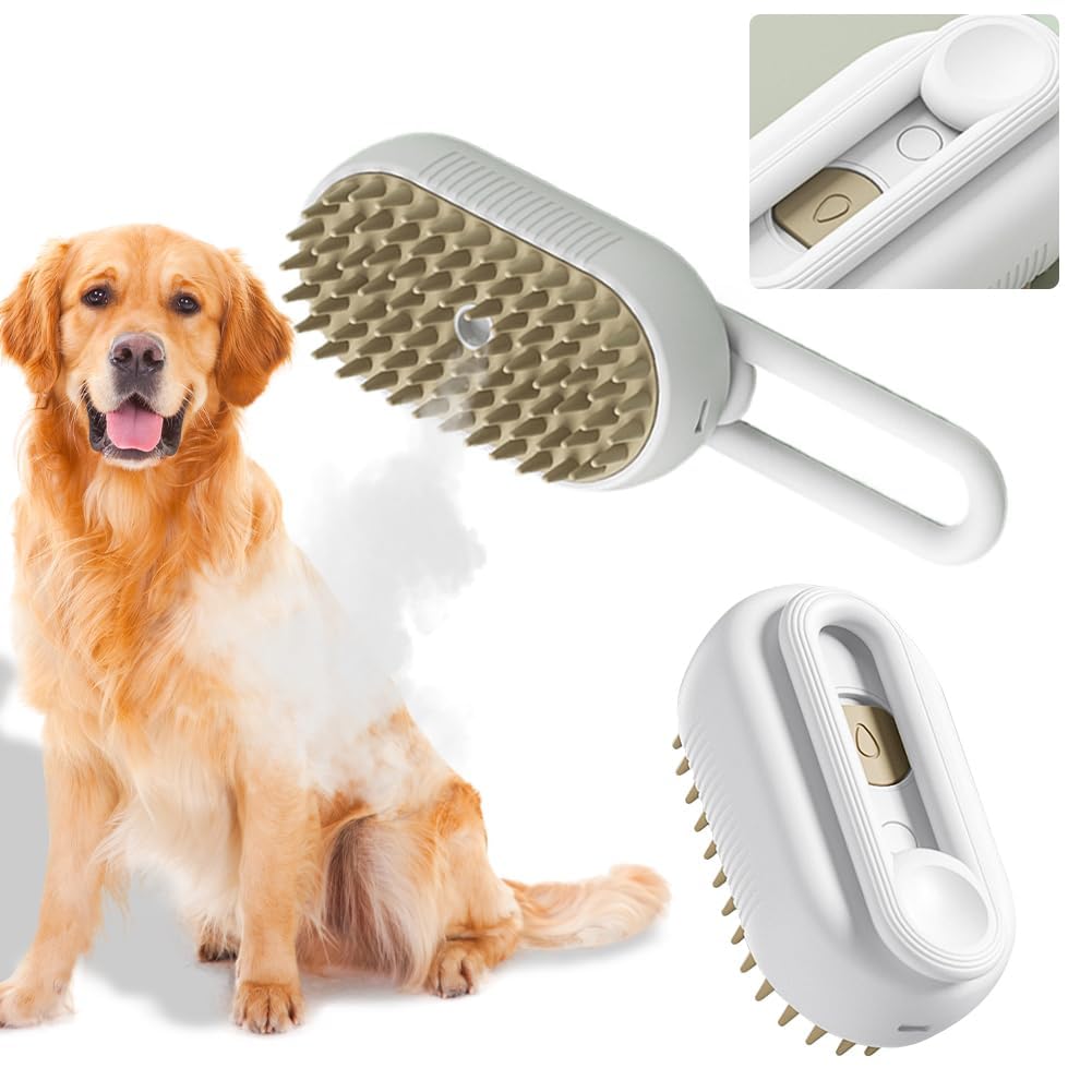 Aspeona (1Pcs) Steam Cat Brush - new 3-in-1 Versatile Convenient Self-Cleaning Dog Grooming Brush Electric Pet Massage Comb Cat and Dog Pet Hair Removal Tool Comb -Multicolor (B0D3HQ3YY5) Amazon Price History, Amazon Price Tracker
