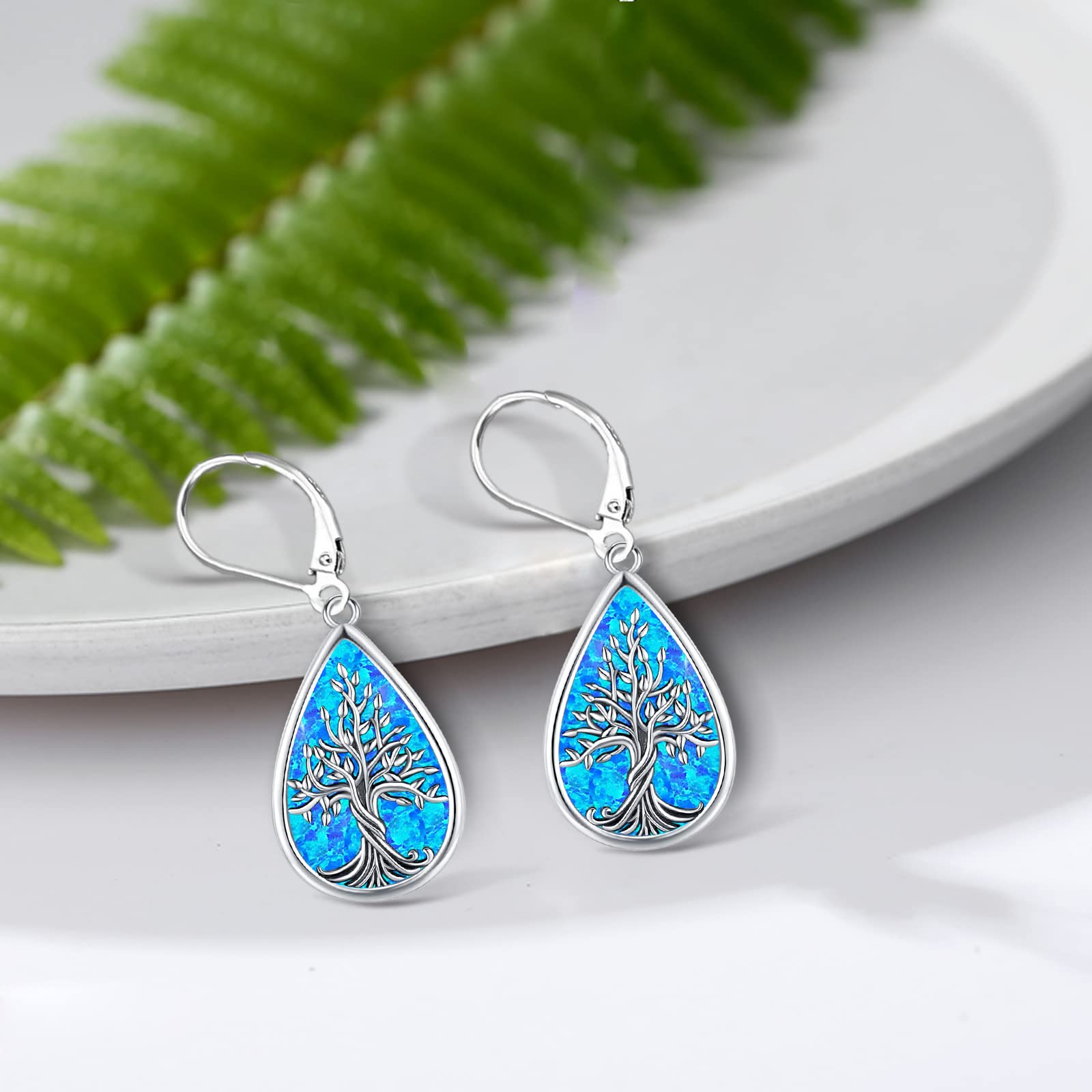 Eusense Pendientes Árbol de la Vida Pendientes de Plata de Ley 925 Pendientes Árbol de la Vida Joyería Regalo para Mujeres Señoras Niñas