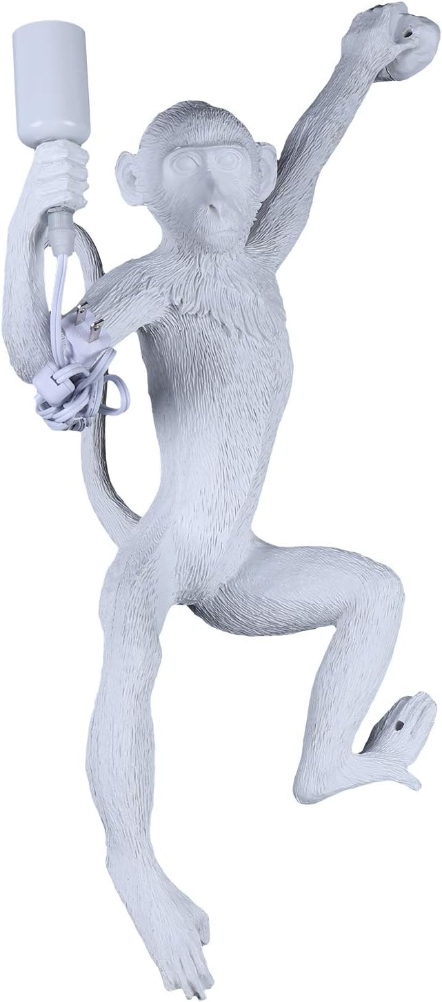 TBVECHI Modern Lighting Fixture Vintage Monkey Light Wall Light Table Light Pendant Light Creative Lighting E27 for Dining Living Room Bedroom Bar Cafe Decorative Hanging Lamp (Wall Lamp, White)