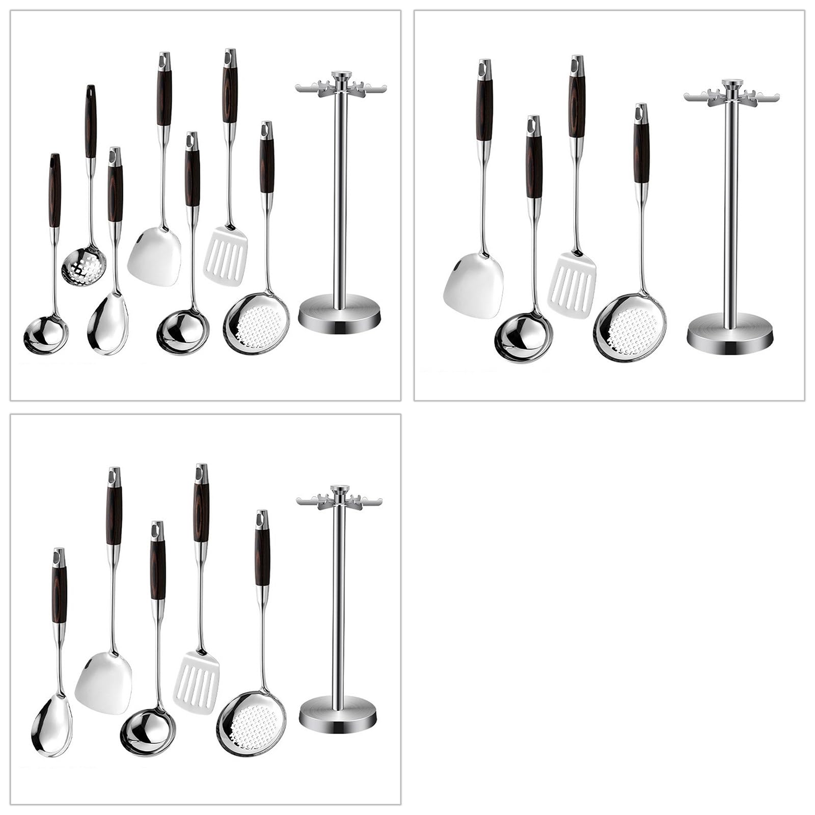 Ustensiles de Cuisine en Acier Inoxydable avec poignée Ergonomique, ustensiles de Cuisine Professionnels pour la Cuisine, Outil culinaire Pratique, Ensemble d ' ustensiles de Cuisine