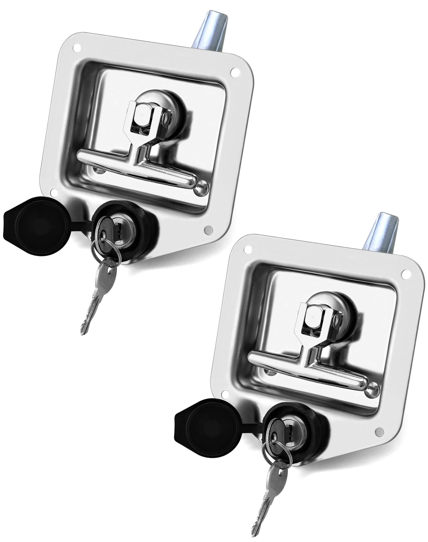Buy QWORK Folding THandle Latch with ket, 2 Pack Stainless Steel